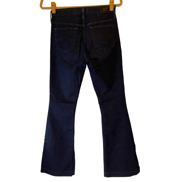Armani Exchange High Waist Flared Dark Wash Blue Denim Jeans Size 2 - Picture 4 of 14
